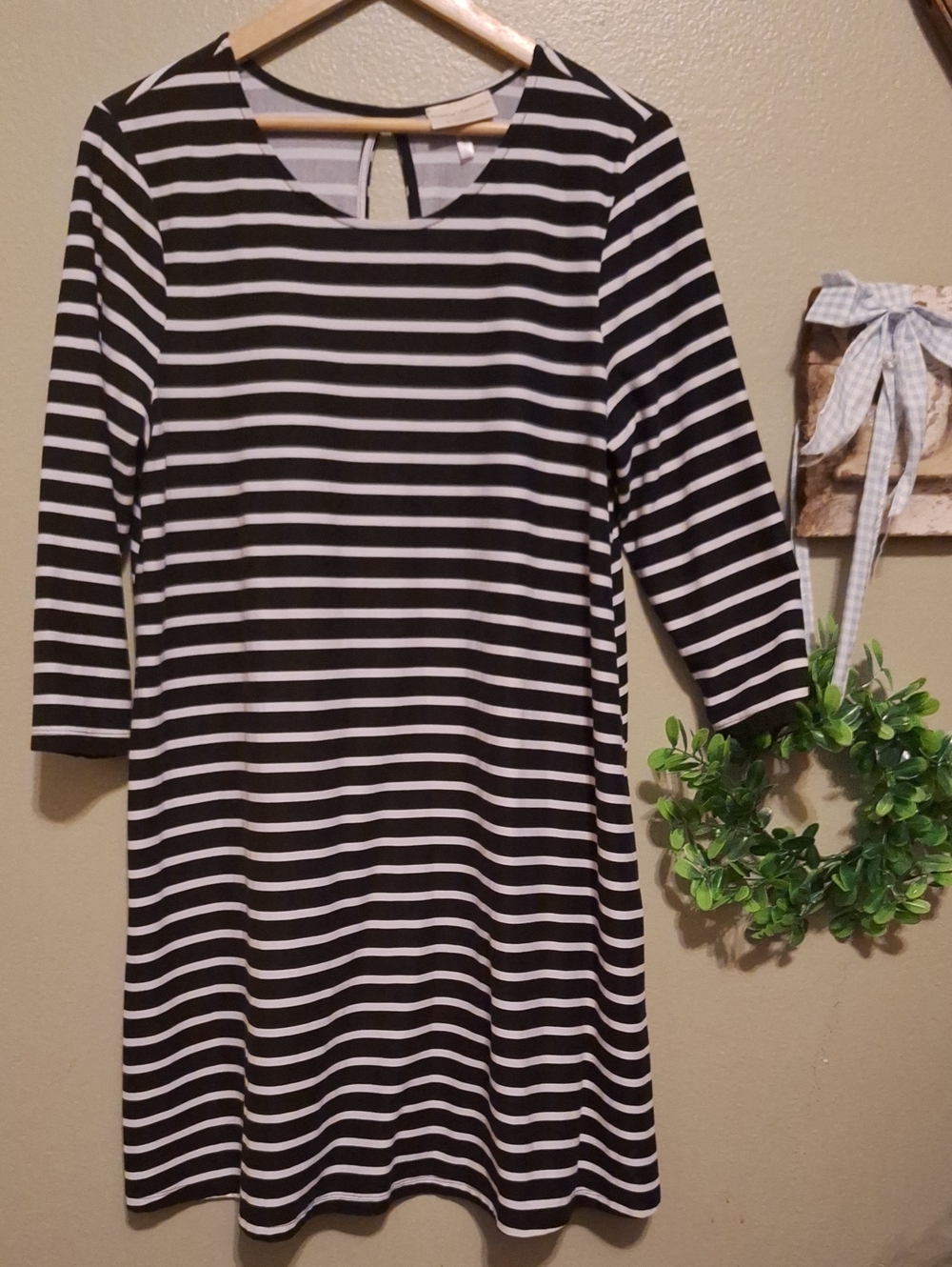 Bobboe Brooks Black and White Striped Dress - Classic Stripe